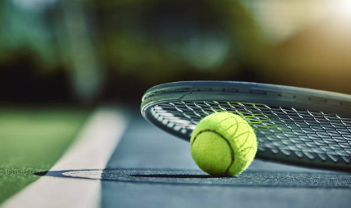 Tennis ball on the court at Elgin Country Club