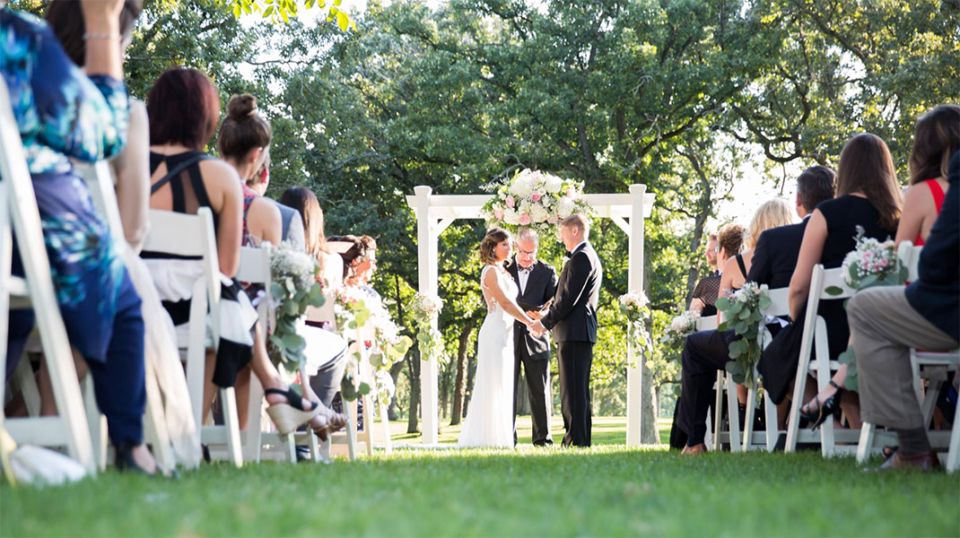 A wedding ceremony at Elgin Country Club